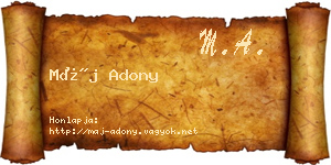 Máj Adony névjegykártya